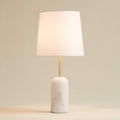 360 Lighting Ben 25" High Small Cylinder Modern Glam Table Lamp White Marble Finish Single Linen Black Shade Living Room Bedroom Bedside Nightstand House Office Home Reading Kitchen Entryway
