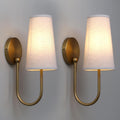Vintage Brass Linen Wall Sconces 2 Pack