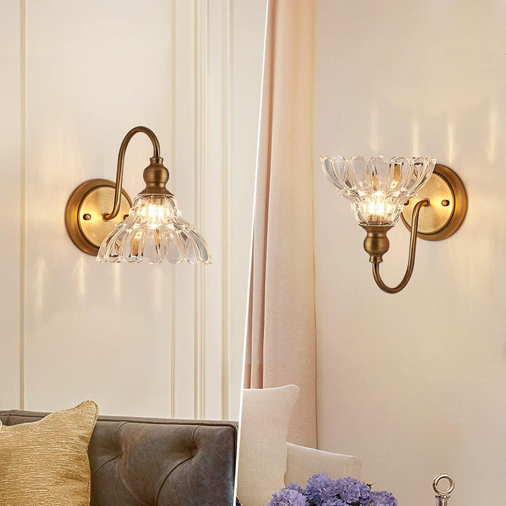 Brass Vintage Wall Sconces 2pc