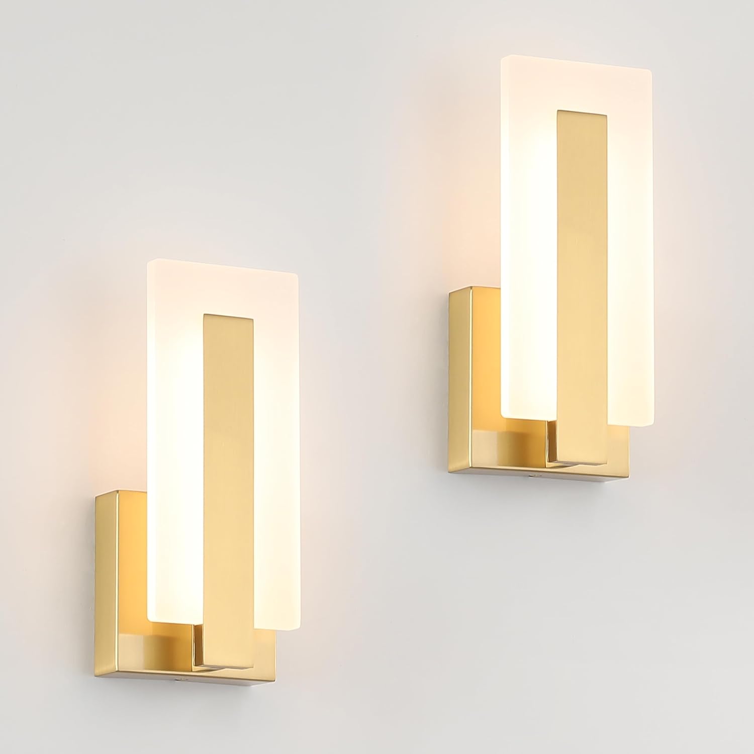 Brass LED Wall Sconces 2pc