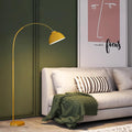 Orange Arc Floor Lamp with Acrylic Shade,Arch Reading Lamp Floor Standing,Mid Century Modern Orange Standing Lamp for Living Room Bedroom