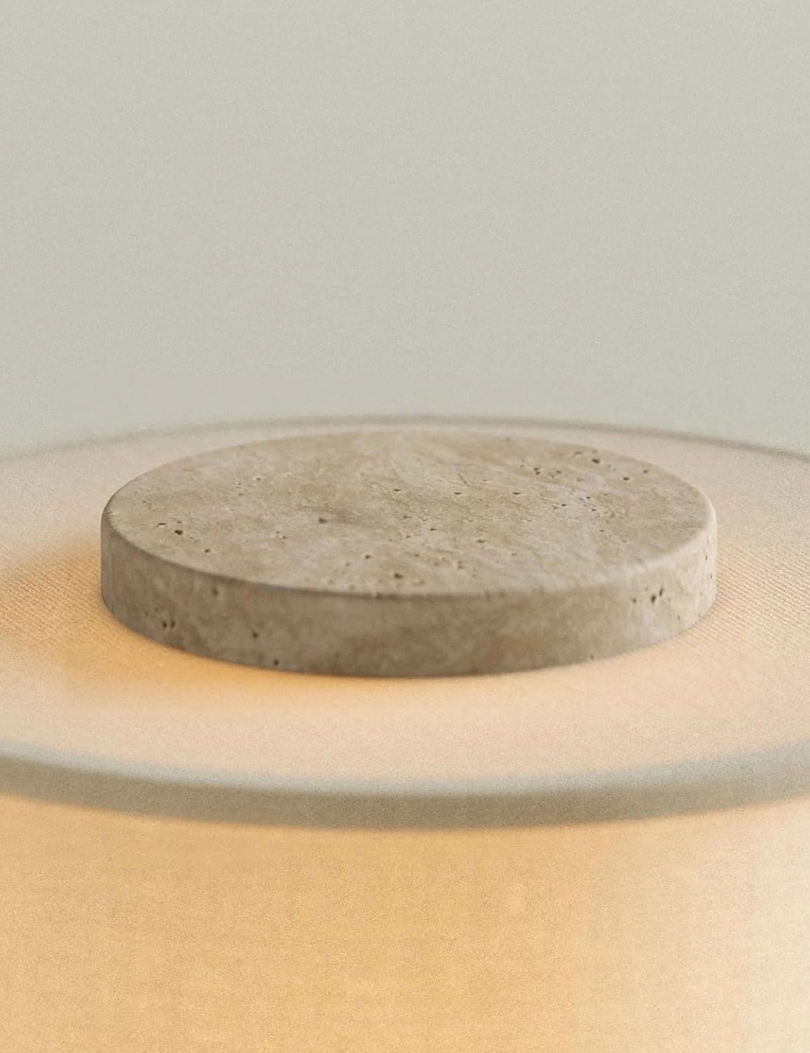 Rechargeable Travertine Touch Dimmable Cordless Table Lamp