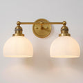 Gold Milk Glass 2-Light Wall Sconces