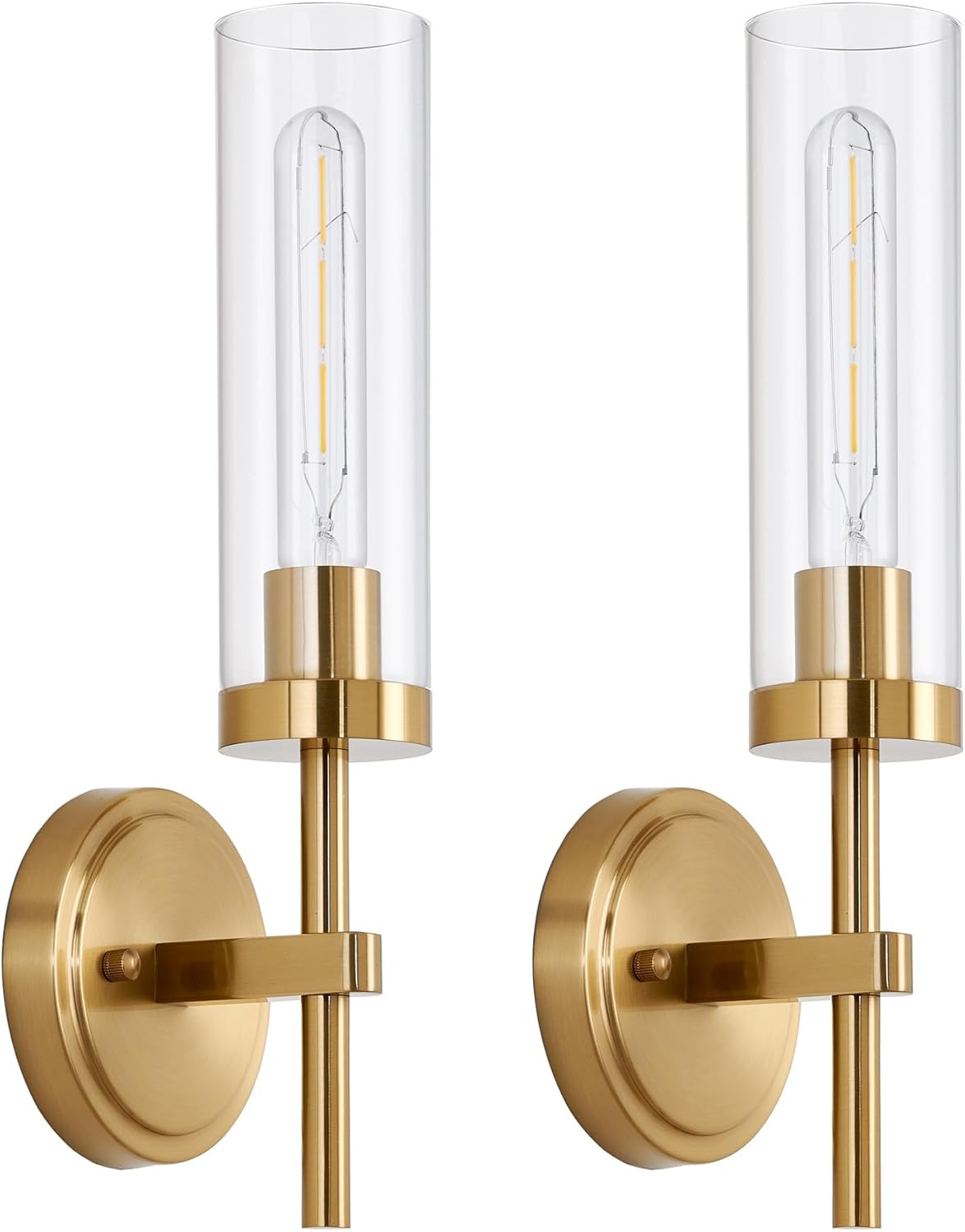 Gold Glass Bathroom Wall Sconces 2 Pack