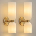Gold Milk Glass Wall Sconces 2pc