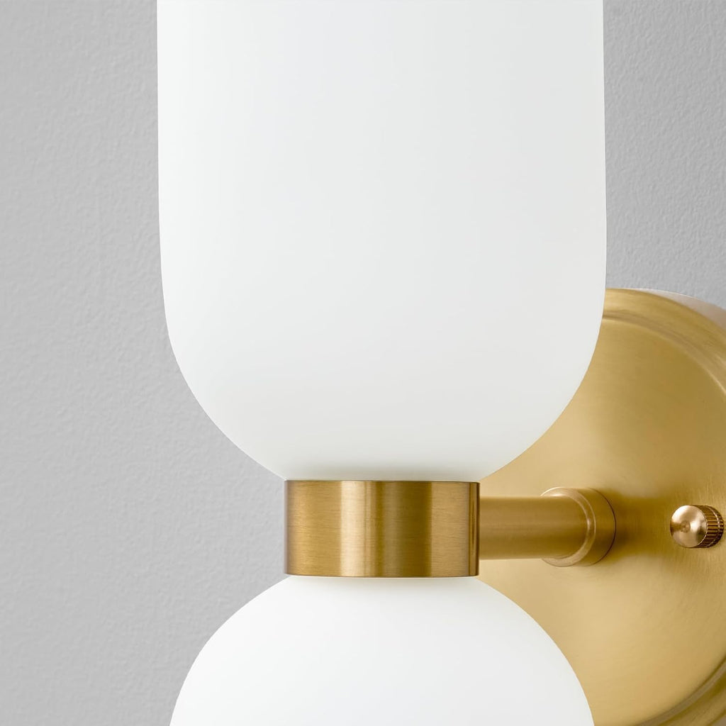 Gold Milk Glass Wall Sconces 2pc
