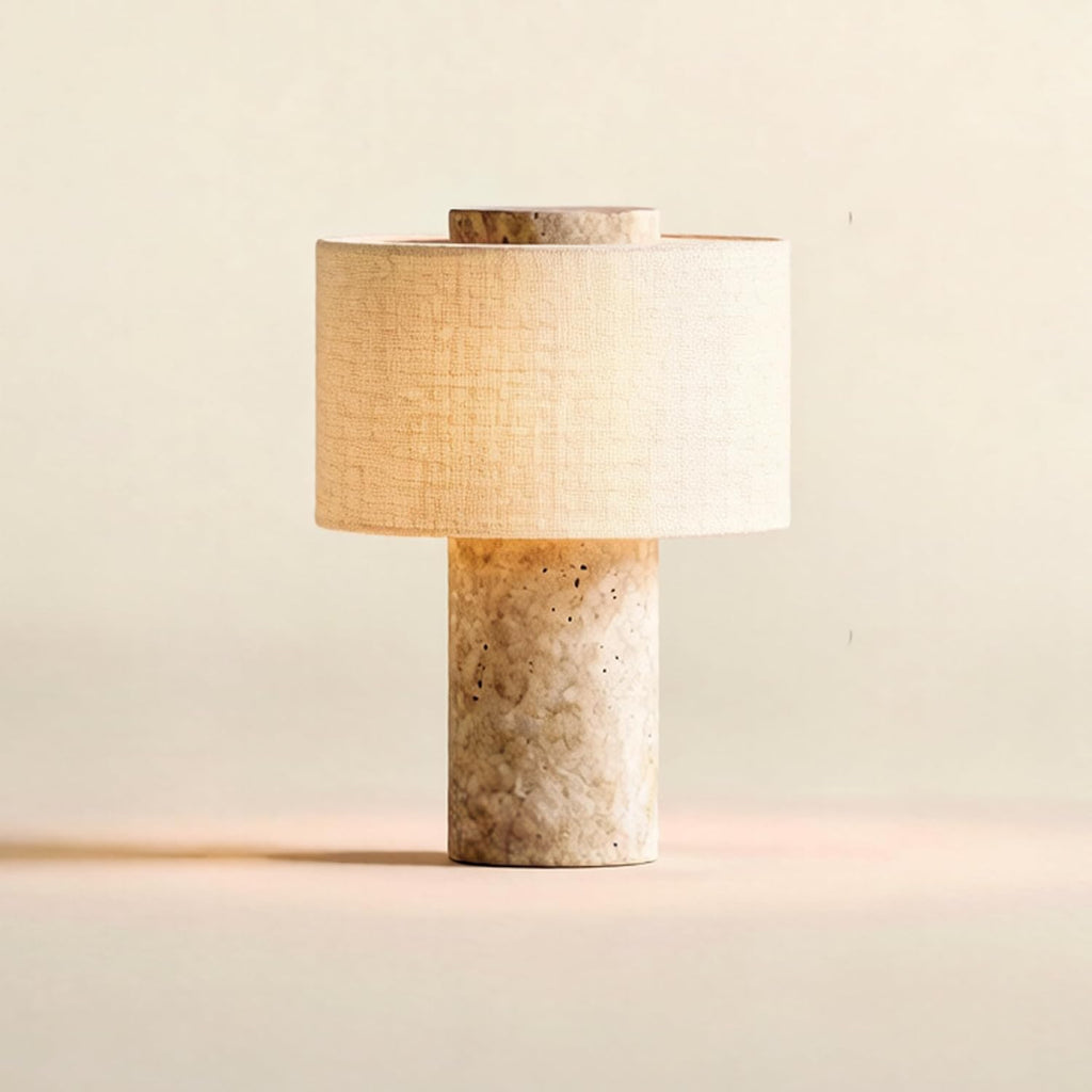 Rechargeable Travertine Touch Dimmable Cordless Table Lamp