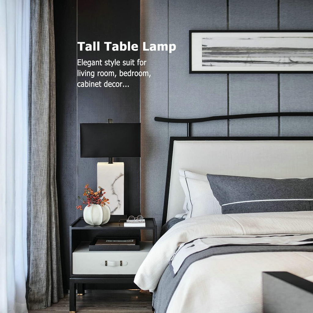 2 Pack Black Touch Dimmable Table Lamps with USB & Faux Silk Shade