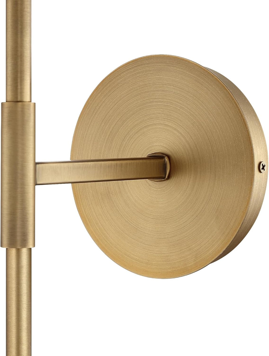 Nathan James Millie Plug-in Wall Sconce, Wall Mounted Bedside Reading Lamp with Cotton Shade and Brass Back Plate