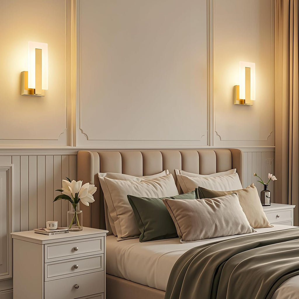 Brass LED Wall Sconces 2pc