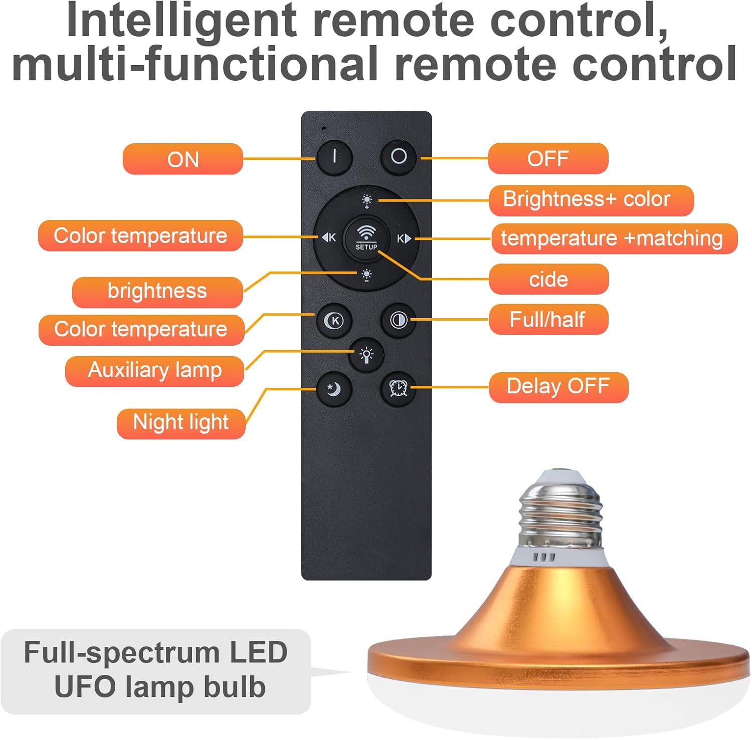 Black Dimmable LED Arc Floor Lamp with Remote