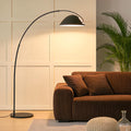 Black Dimmable LED Arc Floor Lamp with Remote