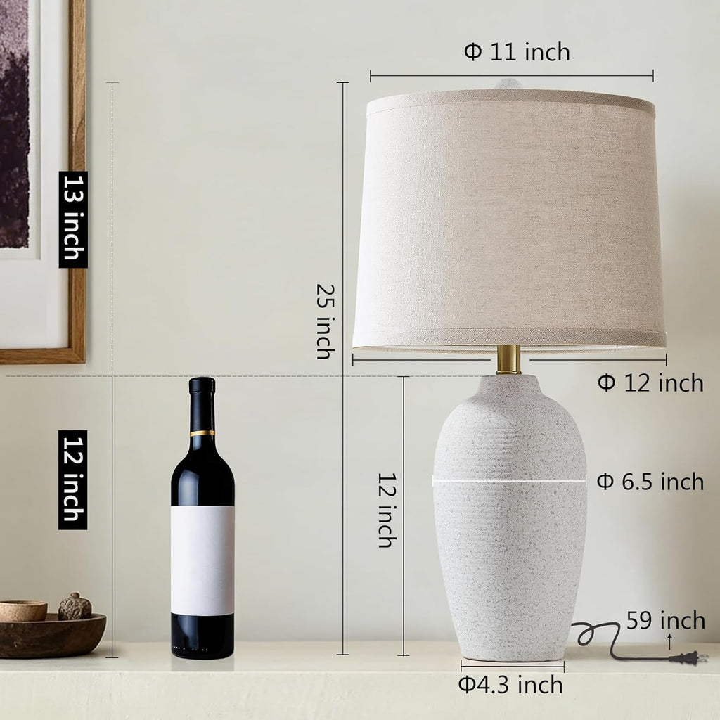 Farmhouse Textured Ceramic Lamp