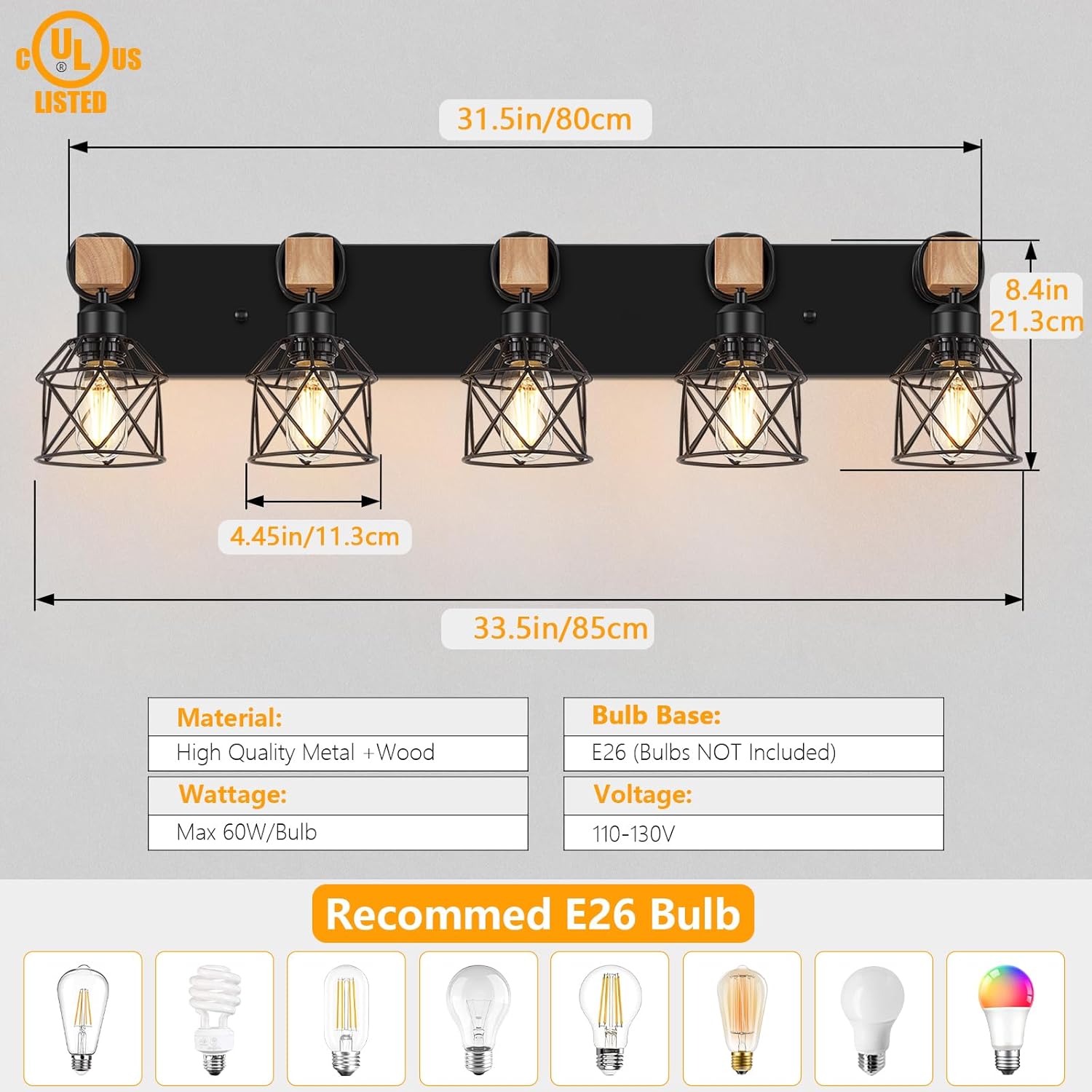 Wooden Cage Bathroom Vanity Lights
