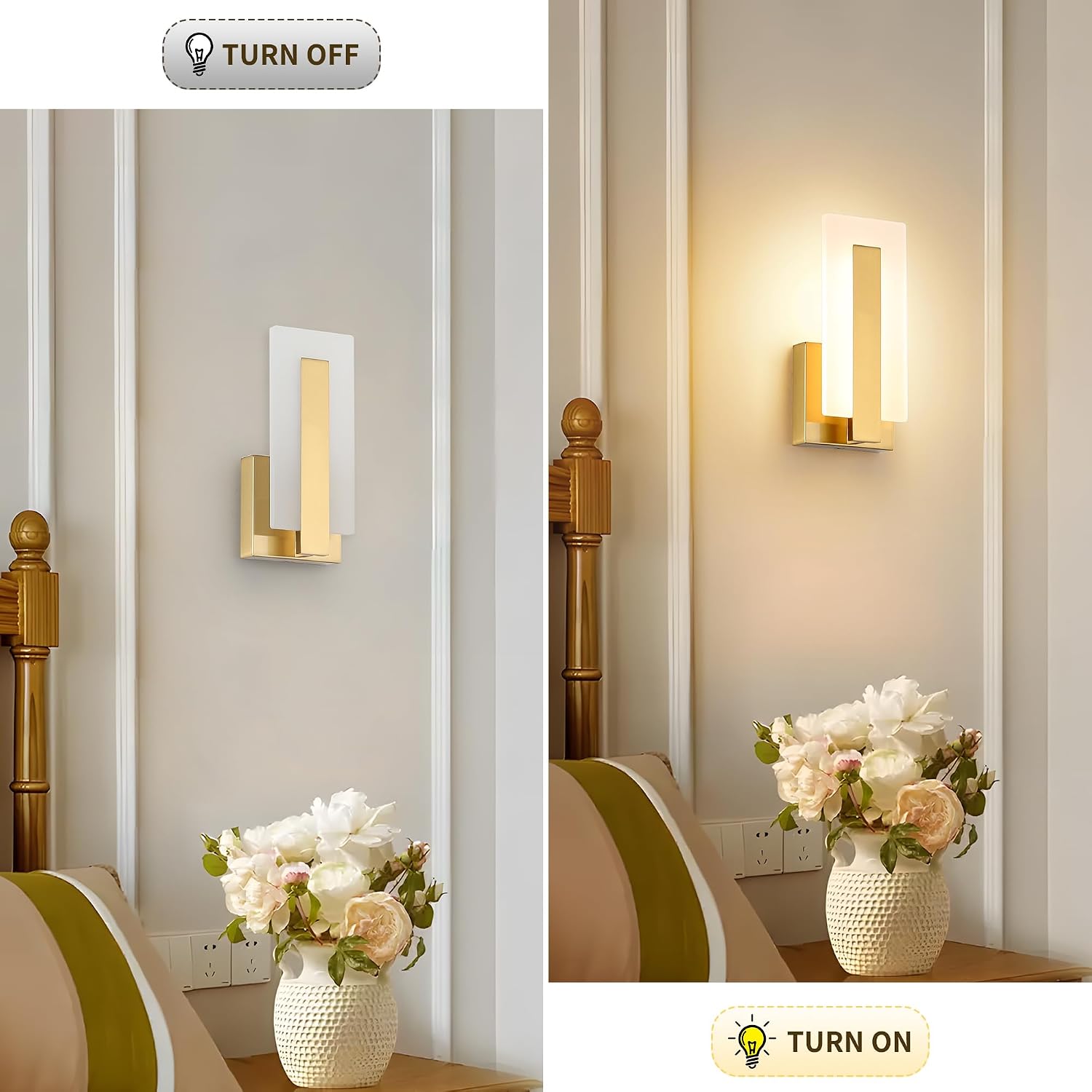 Brass LED Wall Sconces 2pc