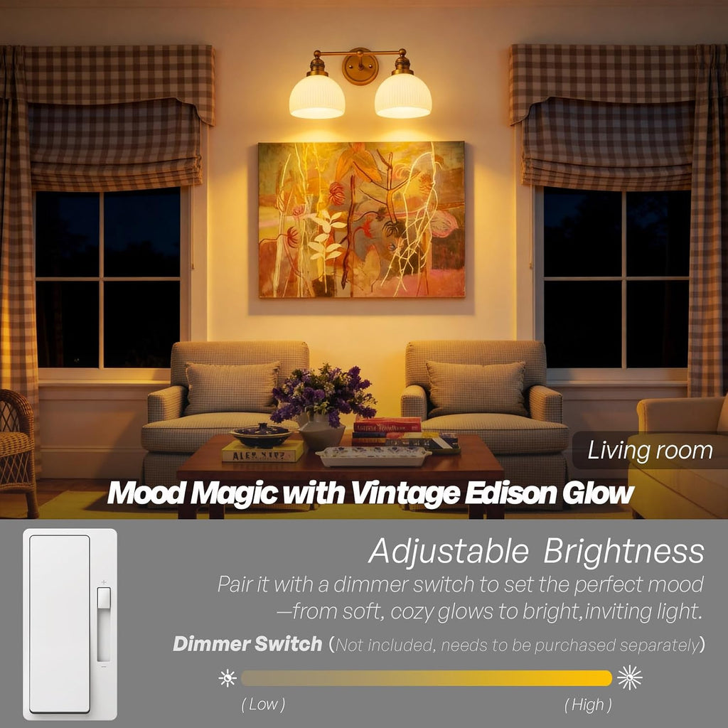 Gold Milk Glass 2-Light Wall Sconces