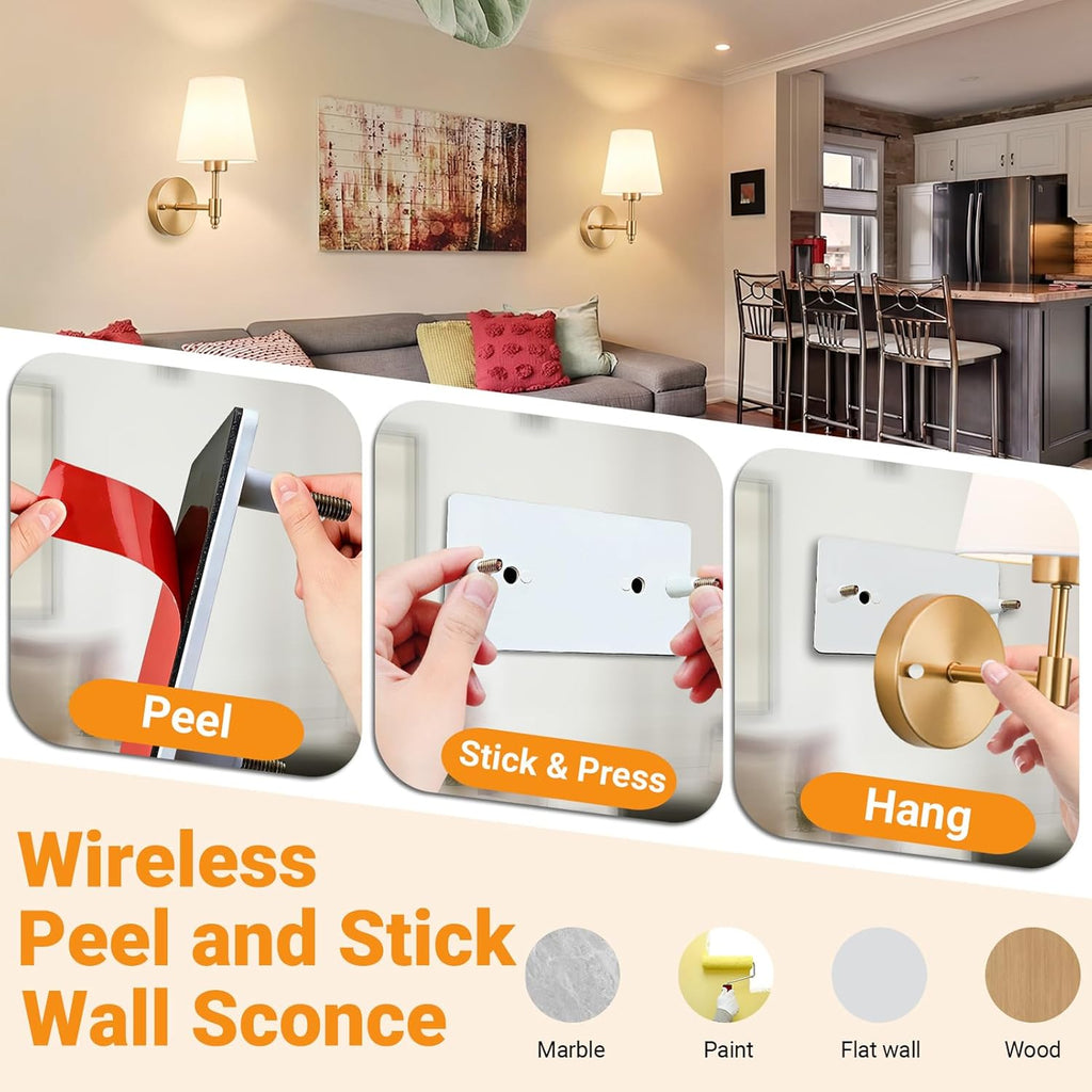 Wireless RGB Rechargeable Wall Sconces 2 Pack