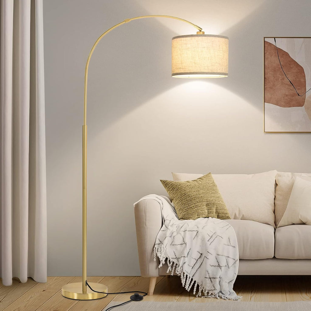Gold Adjustable Arc Floor Lamp
