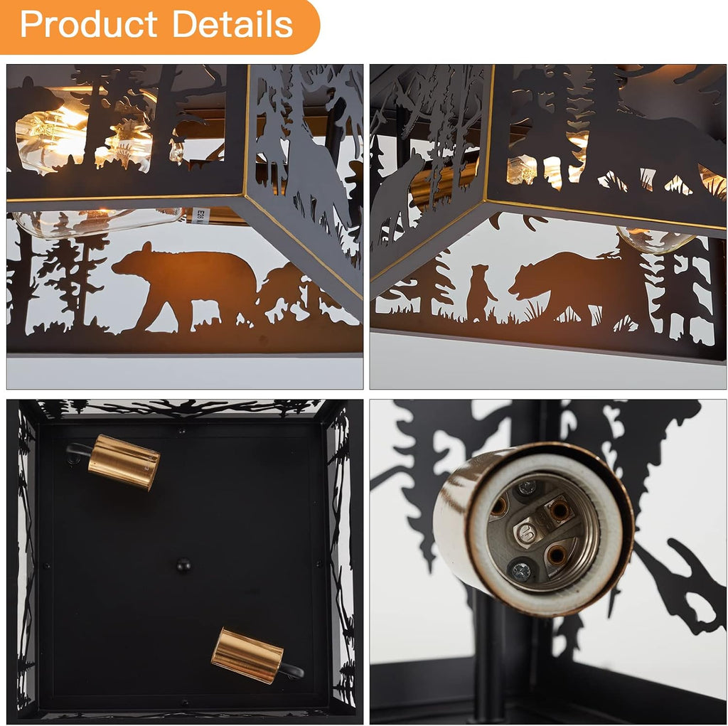 Bear Metal Cage Ceiling Light