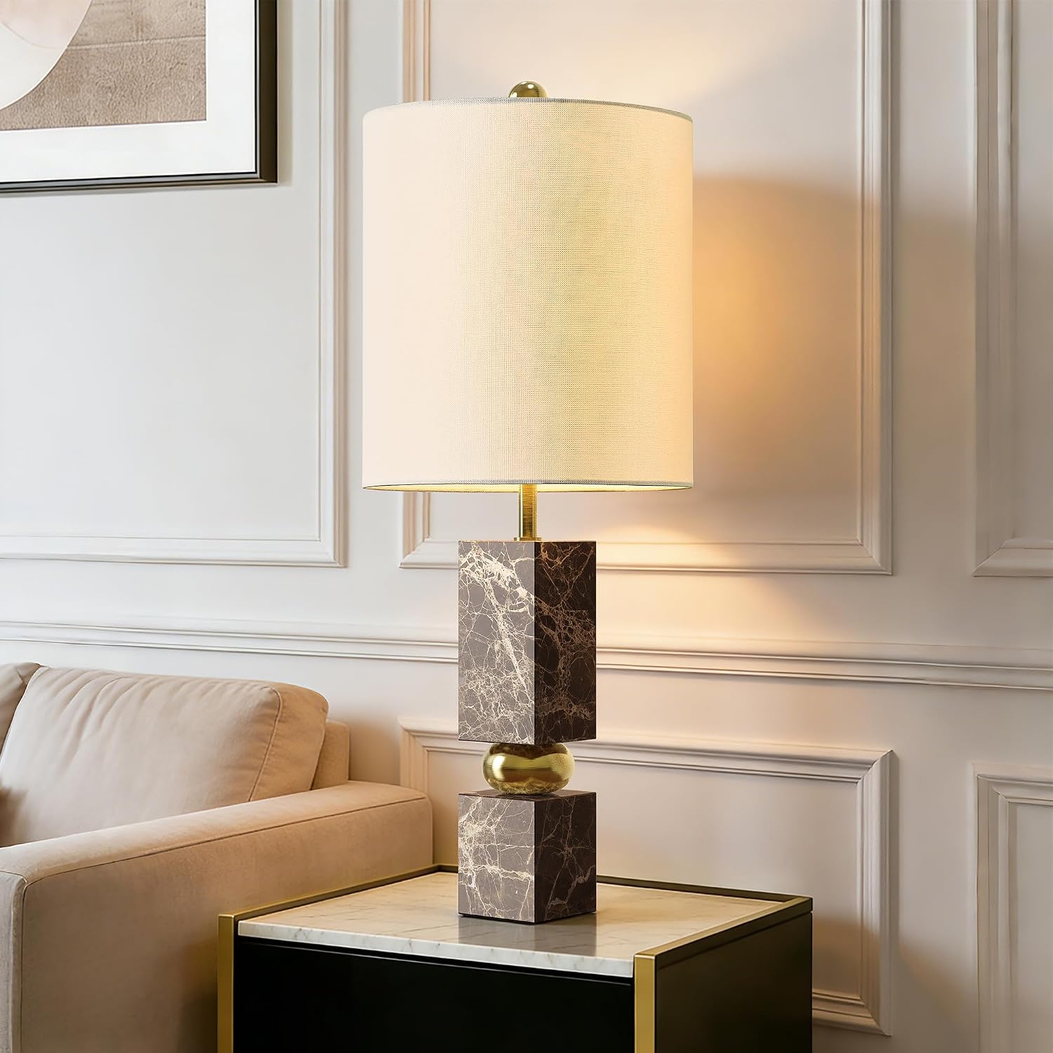 Maxax Luxury Gold Sphere Decor Marble Table Lamp