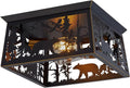 Bear Metal Cage Ceiling Light