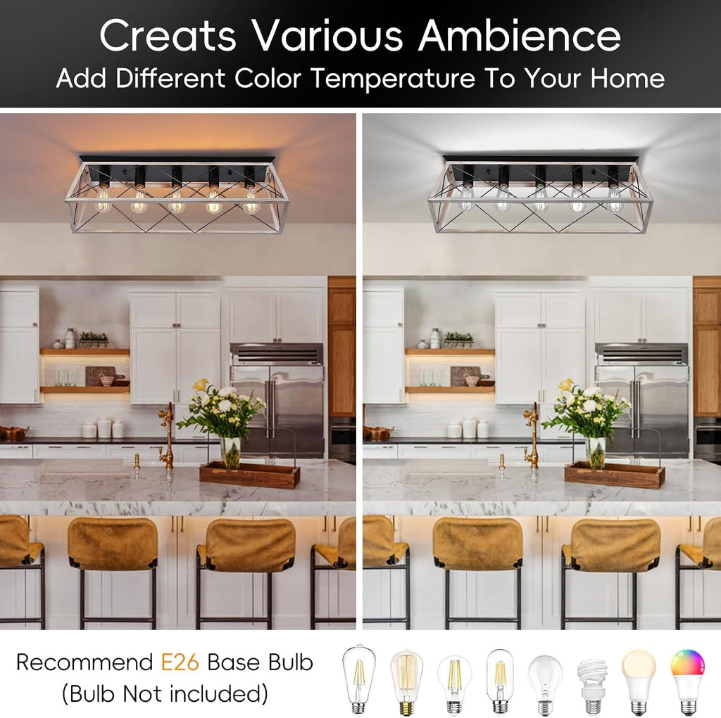 5-Light X Cage Farmhouse Ceiling Light