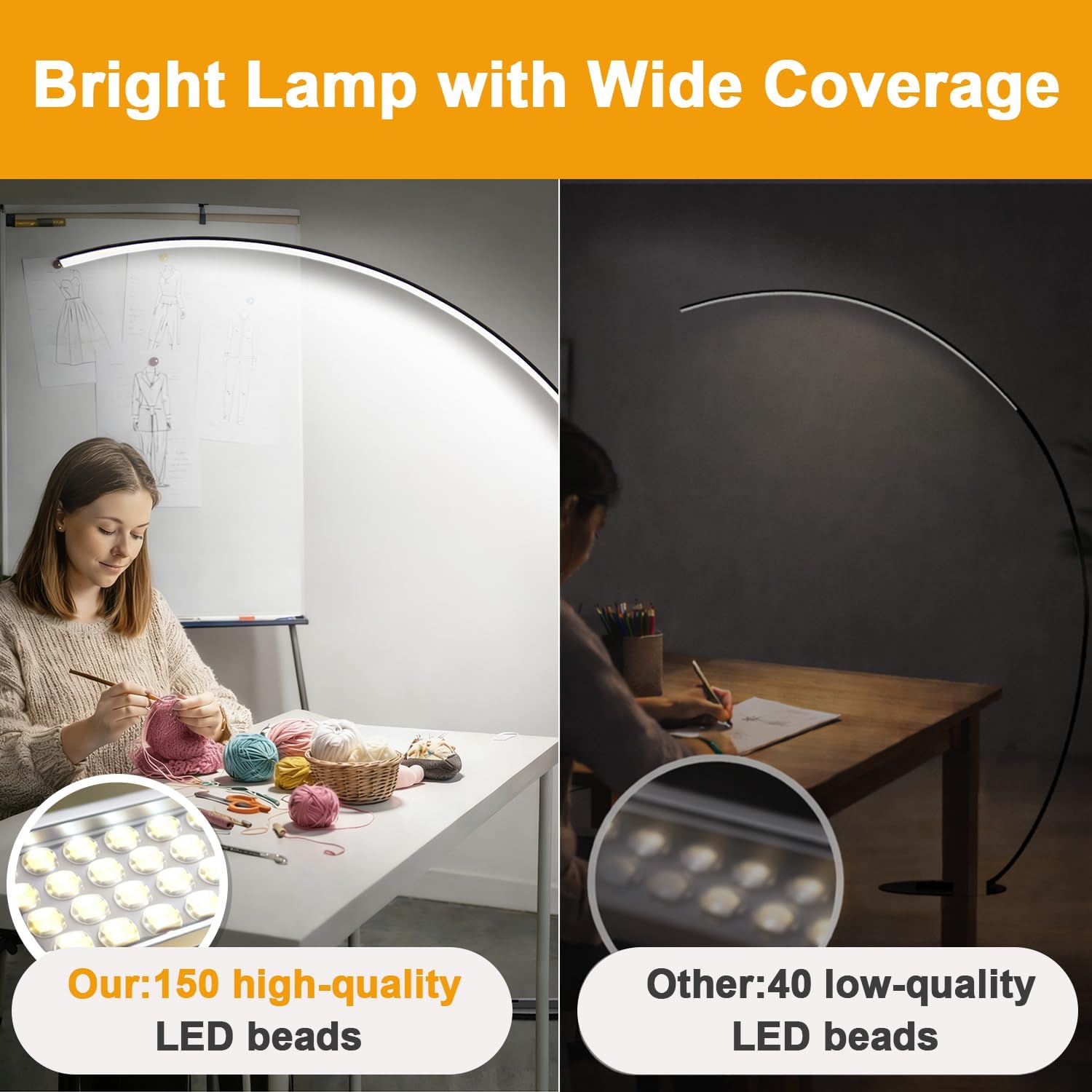 LED Arc Floor Lamp with Remote