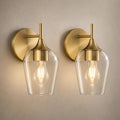 Gold Glass Wall Sconces 2pc