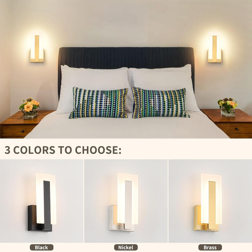 Brass LED Wall Sconces 2pc
