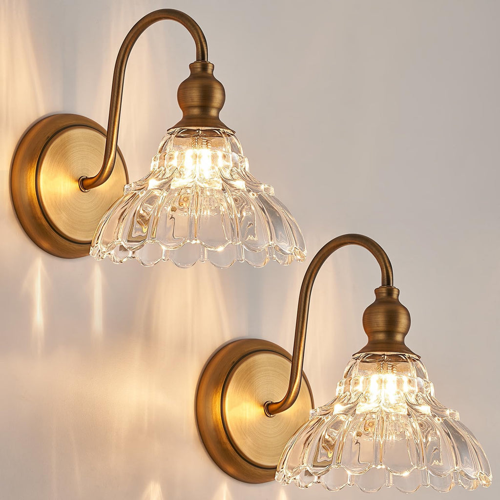 Brass Vintage Wall Sconces 2pc