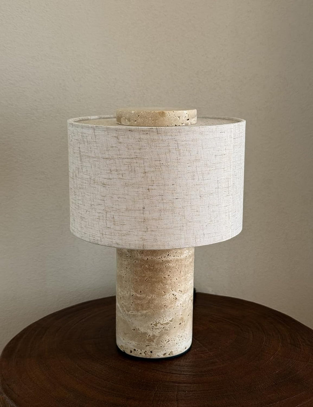 Rechargeable Travertine Touch Dimmable Cordless Table Lamp