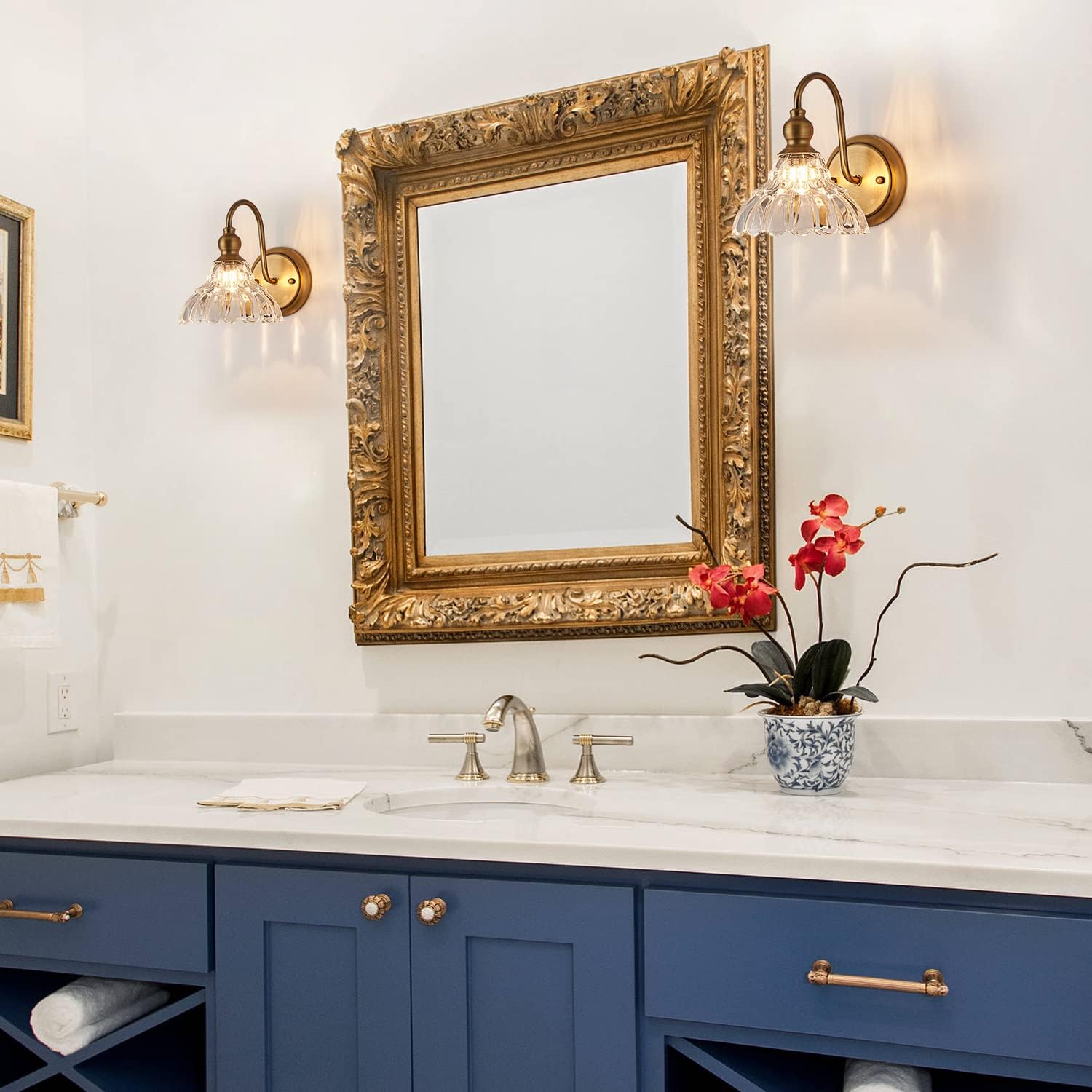 Brass Vintage Wall Sconces 2pc