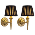 KDG Cordless Wall Sconces Set of 2, Small Wireless 5200mAh Rechargeable Battery Fabric LED Wall Lamps, Portables Lightings for Wall Painting, Living Room, Bedroom, Hallway, Gifts, Night Light (Gold)
