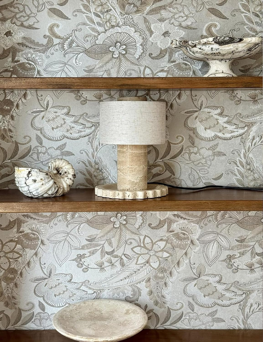 Rechargeable Travertine Touch Dimmable Cordless Table Lamp