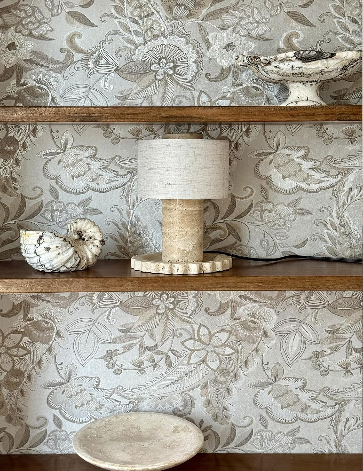 Rechargeable Travertine Touch Dimmable Cordless Table Lamp