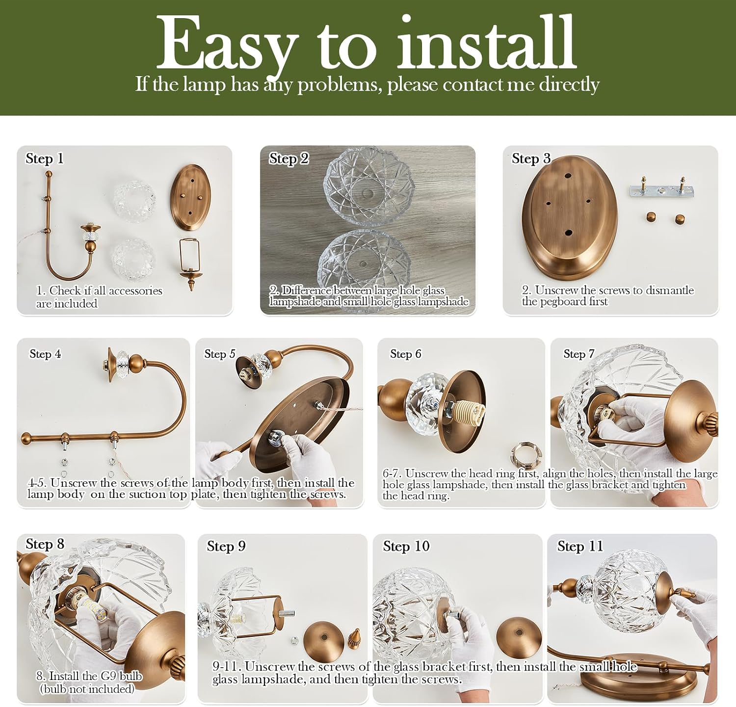 Brass Globe Vintage Wall Sconce