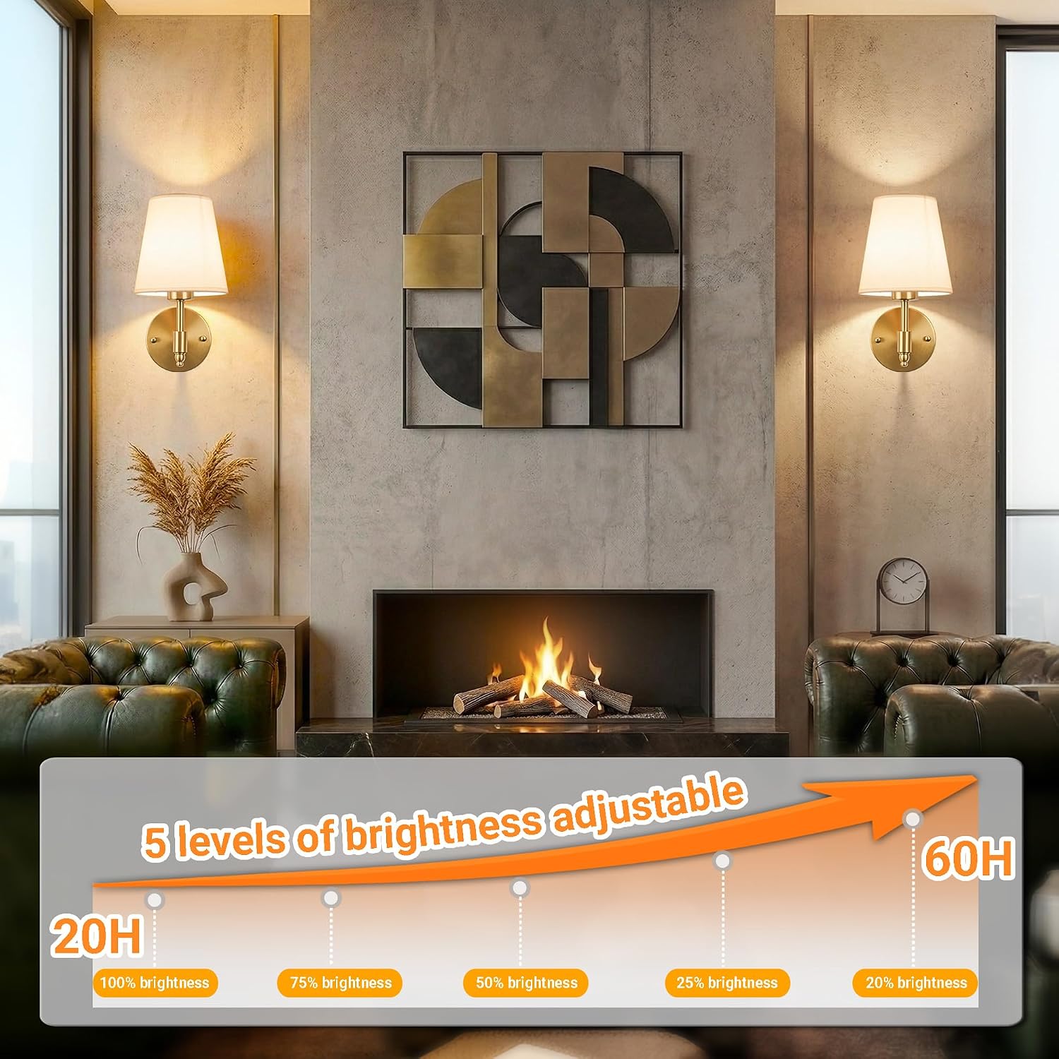 Wireless RGB Rechargeable Wall Sconces 2 Pack