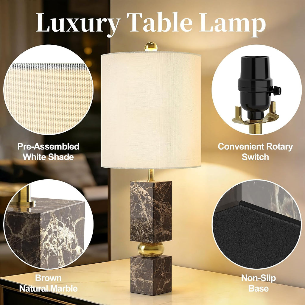 Maxax Luxury Gold Sphere Decor Marble Table Lamp