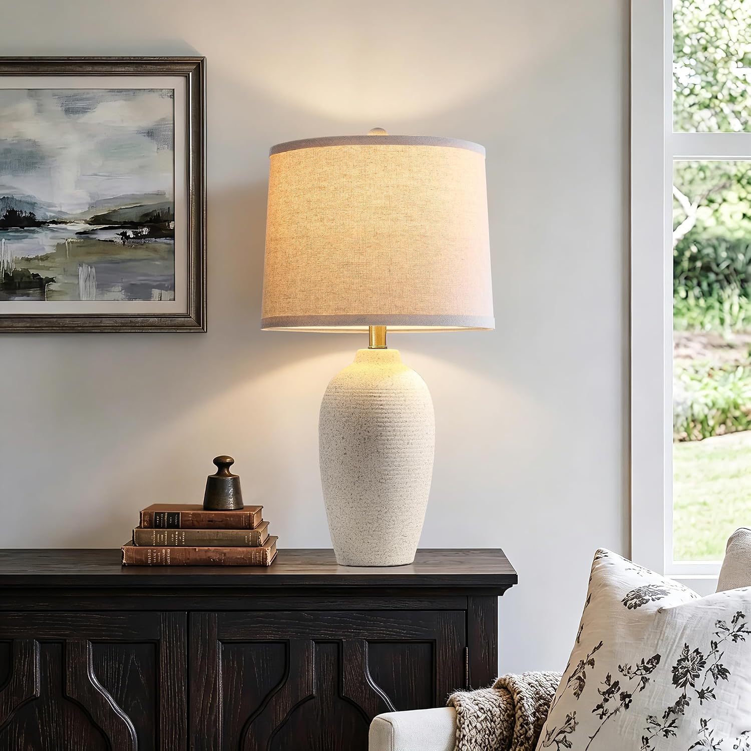 Farmhouse Textured Ceramic Lamp