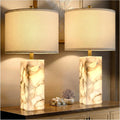 2 Pack Alabaster Linen Shade Table Lamps