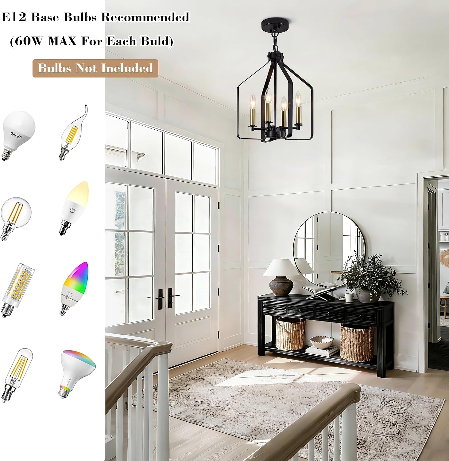 Black Gold Cage Farmhouse Chandelier