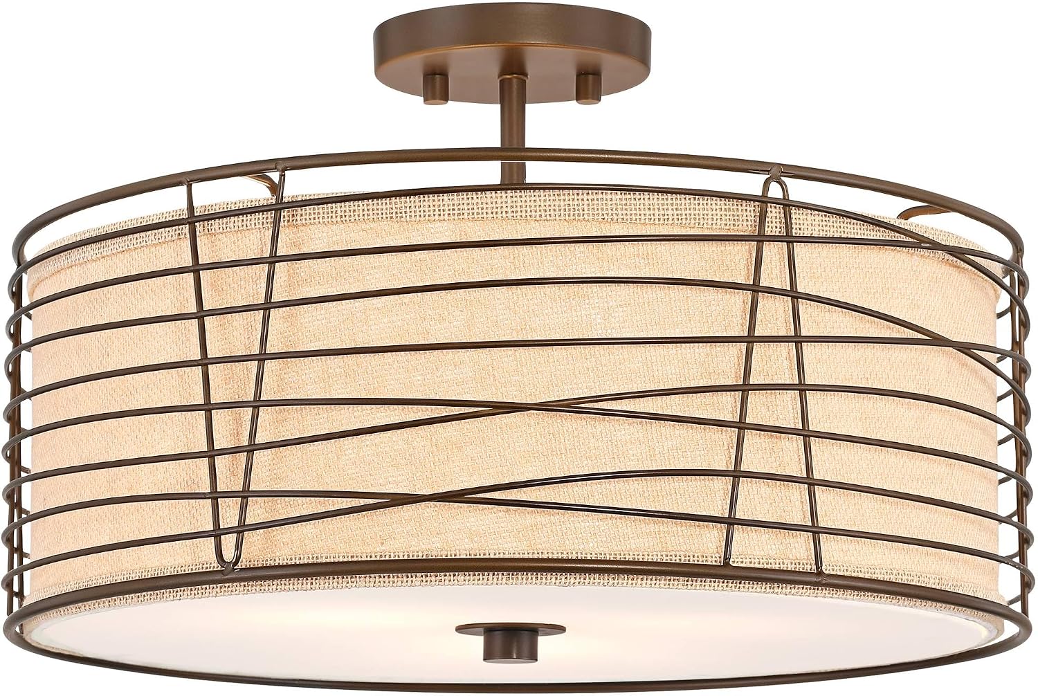Marlowe Bronze Drum Semi Flush Light