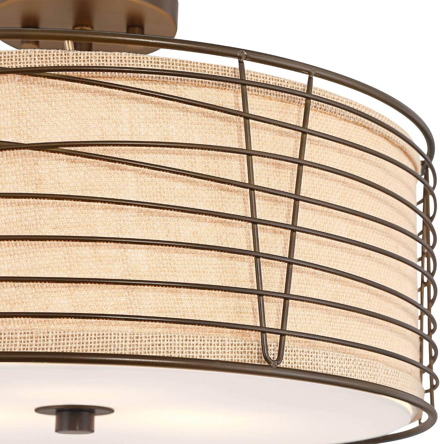 Marlowe Bronze Drum Semi Flush Light